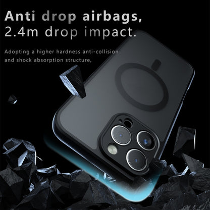 For iPhone 16 Pro Armor MagSafe PC Hybrid TPU Phone Case(Frosted Black) - iPhone 16 Pro Cases by buy2fix | Online Shopping UK | buy2fix