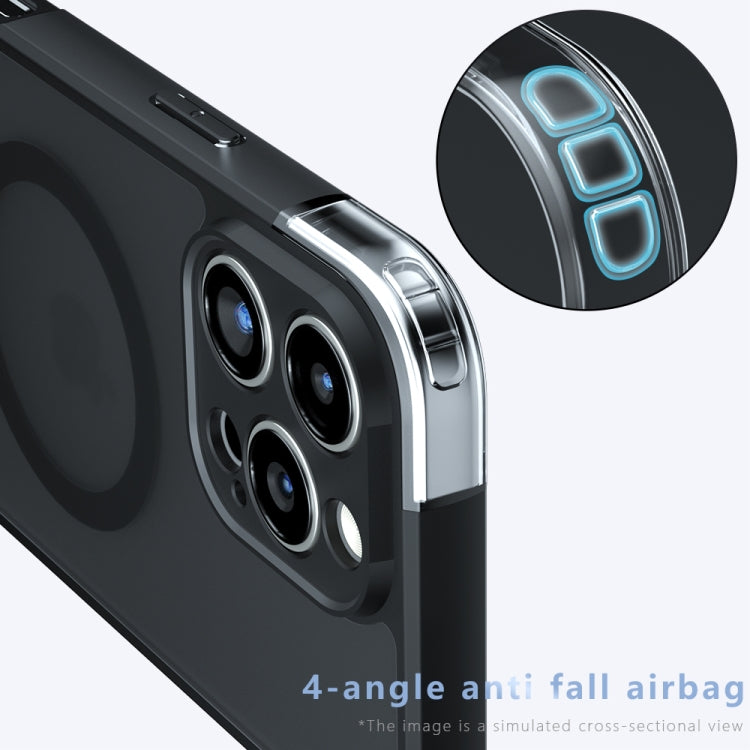 For iPhone 16 Pro Armor MagSafe PC Hybrid TPU Phone Case(Frosted Black) - iPhone 16 Pro Cases by buy2fix | Online Shopping UK | buy2fix
