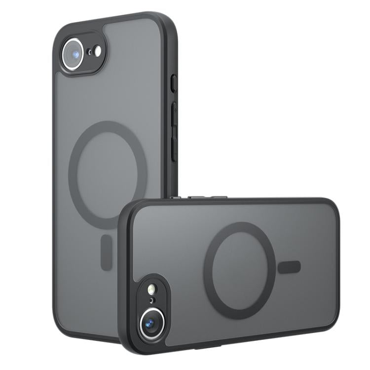For iPhone 16e Armor MagSafe PC Hybrid TPU Phone Case(Frosted Black) - iPhone 16e Cases by buy2fix | Online Shopping UK | buy2fix