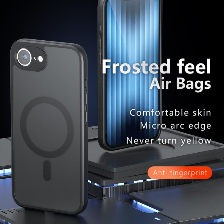 For iPhone 16e Armor MagSafe PC Hybrid TPU Phone Case(Frosted Black) - iPhone 16e Cases by buy2fix | Online Shopping UK | buy2fix
