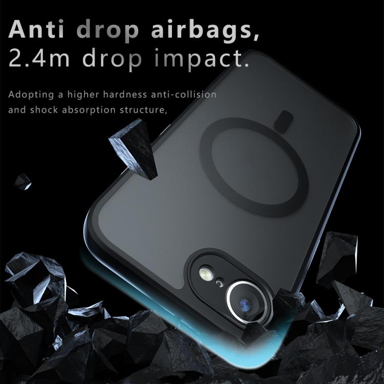 For iPhone 16e Armor MagSafe PC Hybrid TPU Phone Case(Frosted Black) - iPhone 16e Cases by buy2fix | Online Shopping UK | buy2fix