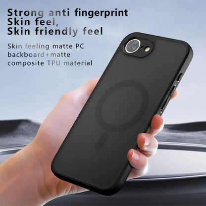 For iPhone 16e Armor MagSafe PC Hybrid TPU Phone Case(Frosted Black) - iPhone 16e Cases by buy2fix | Online Shopping UK | buy2fix
