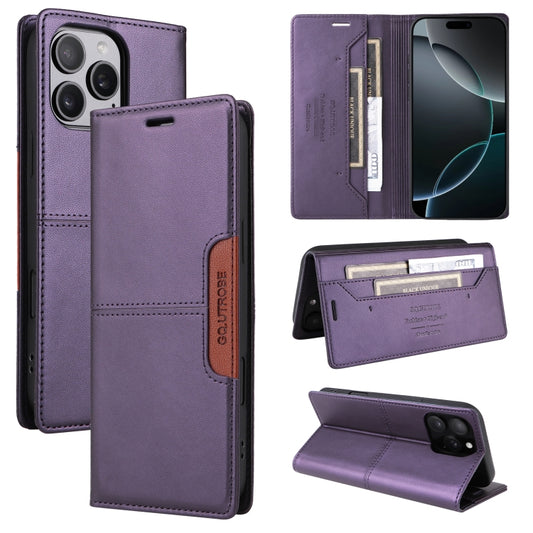 For iPhone 11 Pro GQUTROBE G01 RFID Anti-theft Leather Phone Case(Purple) - iPhone 11 Pro Cases by GQUTROBE | Online Shopping UK | buy2fix