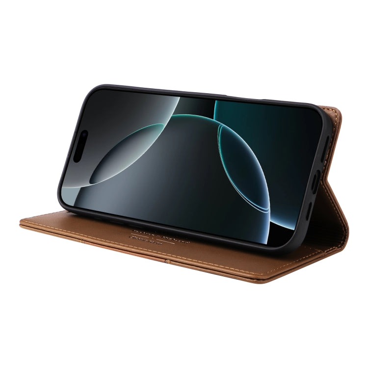 For iPhone 11 Pro Max GQUTROBE G01 RFID Anti-theft Leather Phone Case(Brown) - iPhone 11 Pro Max Cases by GQUTROBE | Online Shopping UK | buy2fix