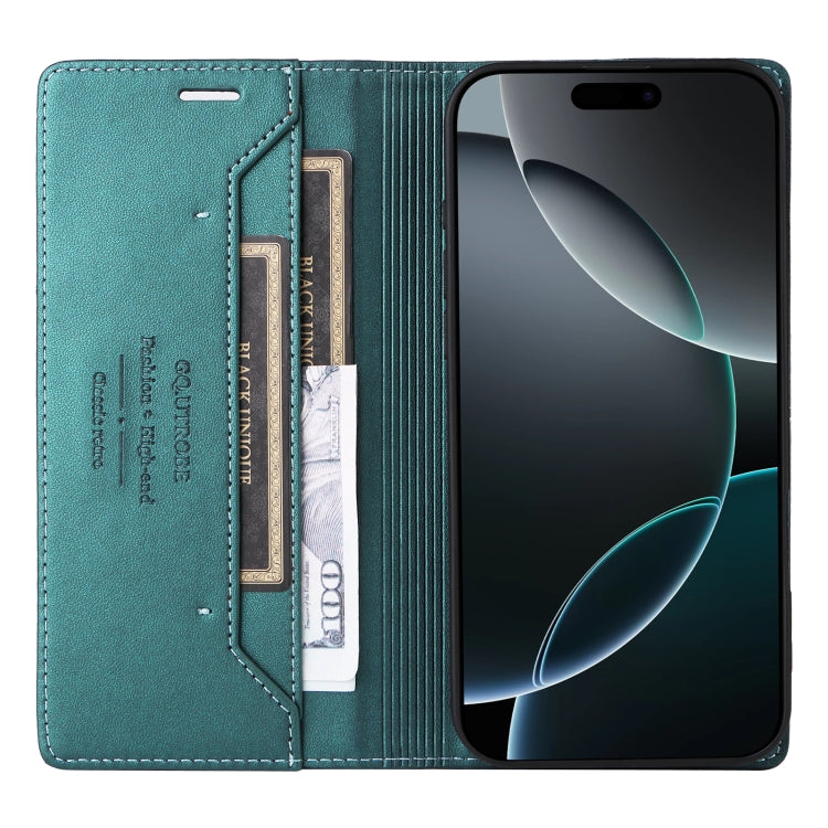 For iPhone 11 Pro Max GQUTROBE G01 RFID Anti-theft Leather Phone Case(Green) - iPhone 11 Pro Max Cases by GQUTROBE | Online Shopping UK | buy2fix