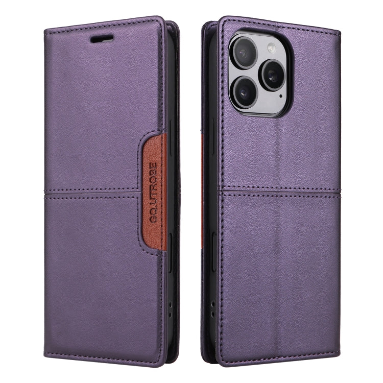 For iPhone 12 Pro Max GQUTROBE G01 RFID Anti-theft Leather Phone Case(Purple) - iPhone 12 Pro Max Cases by GQUTROBE | Online Shopping UK | buy2fix
