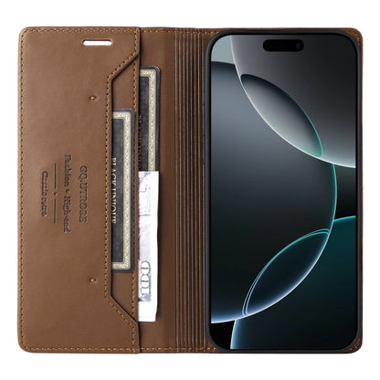 For iPhone 13 Pro Max GQUTROBE G01 RFID Anti-theft Leather Phone Case(Brown) - iPhone 13 Pro Max Cases by GQUTROBE | Online Shopping UK | buy2fix