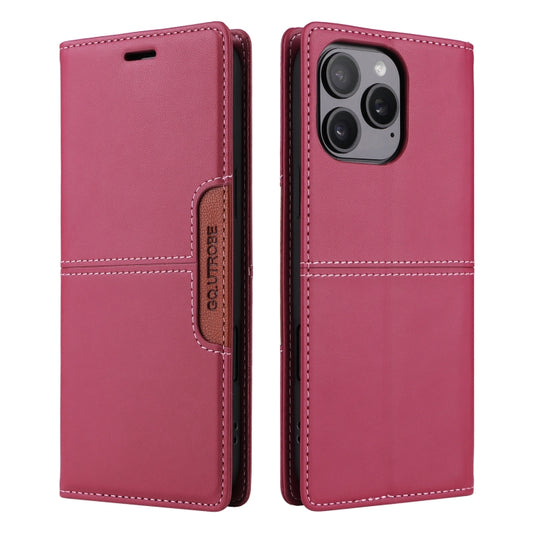 For iPhone 15 Pro GQUTROBE G01 RFID Anti-theft Leather Phone Case(Red) - iPhone 15 Pro Cases by GQUTROBE | Online Shopping UK | buy2fix