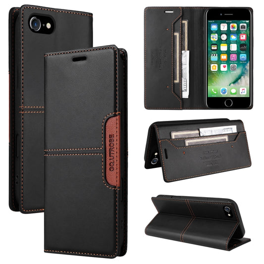 For iPhone SE 2022 / SE 2020 / 8 / 7 GQUTROBE G01 RFID Anti-theft Leather Phone Case(Black) - iPhone SE 2022 / 2020 / 8 / 7 Cases by GQUTROBE | Online Shopping UK | buy2fix