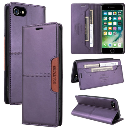 For iPhone SE 2022 / SE 2020 / 8 / 7 GQUTROBE G01 RFID Anti-theft Leather Phone Case(Purple) - iPhone SE 2022 / 2020 / 8 / 7 Cases by GQUTROBE | Online Shopping UK | buy2fix
