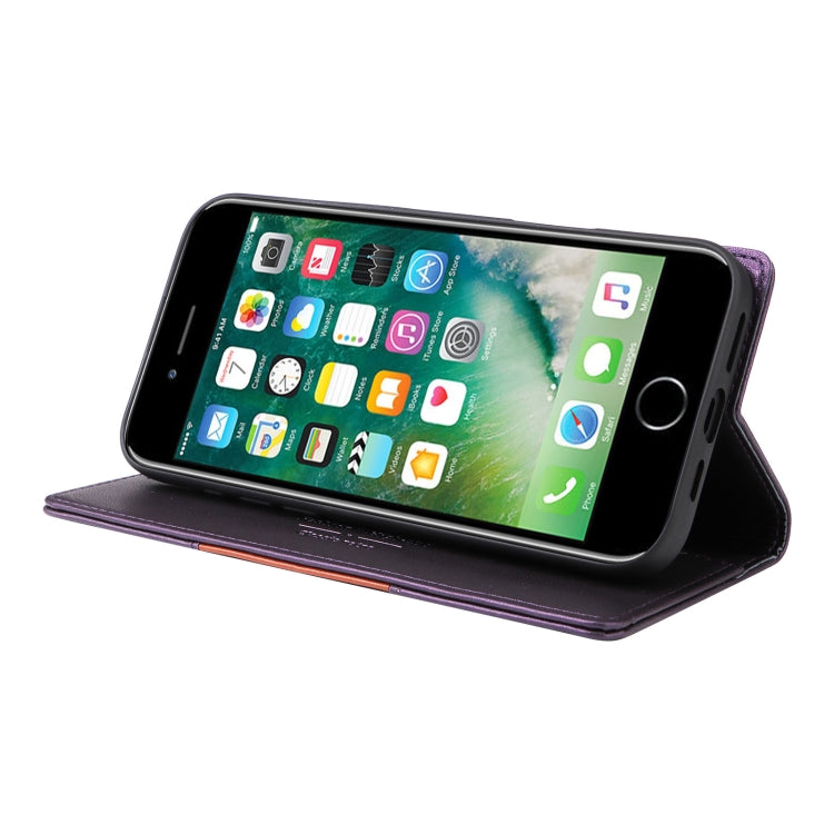 For iPhone SE 2022 / SE 2020 / 8 / 7 GQUTROBE G01 RFID Anti-theft Leather Phone Case(Purple) - iPhone SE 2022 / 2020 / 8 / 7 Cases by GQUTROBE | Online Shopping UK | buy2fix