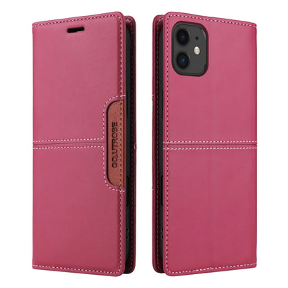 For iPhone 12 GQUTROBE G01 RFID Anti-theft Leather Phone Case(Red) - iPhone 12 / 12 Pro Cases by GQUTROBE | Online Shopping UK | buy2fix