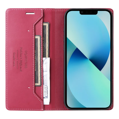 For iPhone 14 / 13 GQUTROBE G01 RFID Anti-theft Leather Phone Case(Red) - iPhone 14 Cases by GQUTROBE | Online Shopping UK | buy2fix