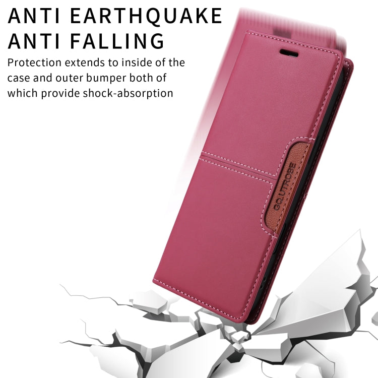 For iPhone 14 / 13 GQUTROBE G01 RFID Anti-theft Leather Phone Case(Red) - iPhone 14 Cases by GQUTROBE | Online Shopping UK | buy2fix