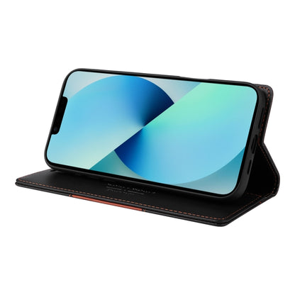 For iPhone 14 / 13 GQUTROBE G01 RFID Anti-theft Leather Phone Case(Black) - iPhone 14 Cases by GQUTROBE | Online Shopping UK | buy2fix