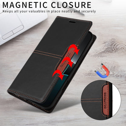 For iPhone 14 / 13 GQUTROBE G01 RFID Anti-theft Leather Phone Case(Black) - iPhone 14 Cases by GQUTROBE | Online Shopping UK | buy2fix