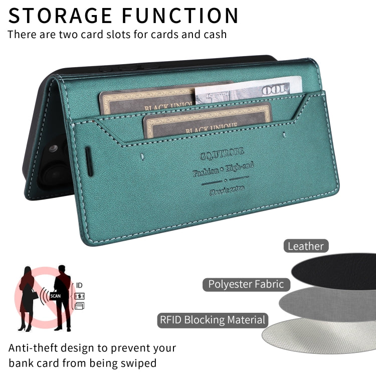 For iPhone 14 / 13 GQUTROBE G01 RFID Anti-theft Leather Phone Case(Green) - iPhone 14 Cases by GQUTROBE | Online Shopping UK | buy2fix