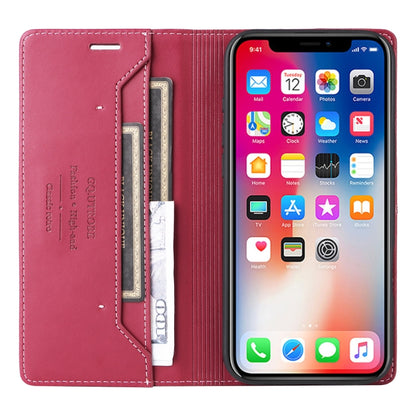 For iPhone XS / X GQUTROBE G01 RFID Anti-theft Leather Phone Case(Red) - More iPhone Cases by GQUTROBE | Online Shopping UK | buy2fix