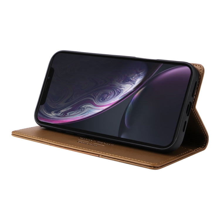 For iPhone XR GQUTROBE G01 RFID Anti-theft Leather Phone Case(Brown) - More iPhone Cases by GQUTROBE | Online Shopping UK | buy2fix