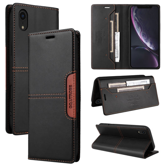 For iPhone XR GQUTROBE G01 RFID Anti-theft Leather Phone Case(Black) - More iPhone Cases by GQUTROBE | Online Shopping UK | buy2fix