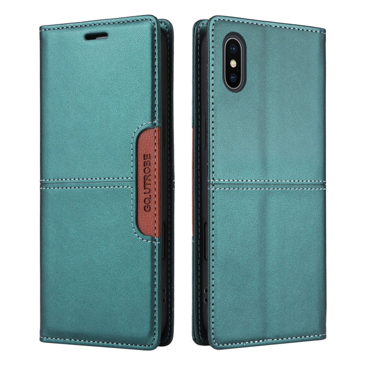 For iPhone XS Max GQUTROBE G01 RFID Anti-theft Leather Phone Case(Green) - More iPhone Cases by GQUTROBE | Online Shopping UK | buy2fix