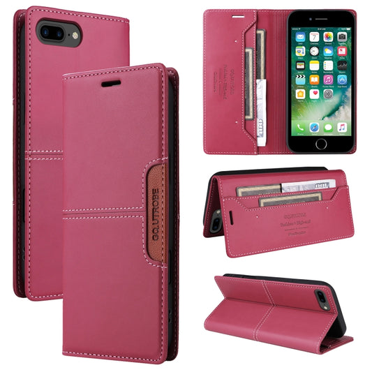 For iPhone 8 Plus / 7 Plus GQUTROBE G01 RFID Anti-theft Leather Phone Case(Red) - More iPhone Cases by GQUTROBE | Online Shopping UK | buy2fix