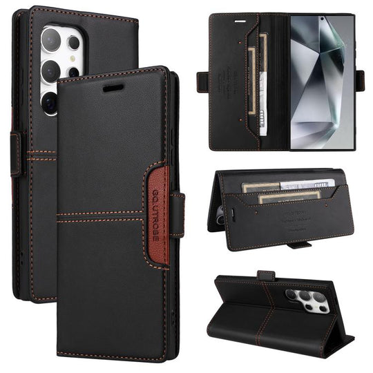 For Samsung Galaxy S25 Ultra 5G GQUTROBE G01 RFID Anti-theft Leather Phone Case(Black)