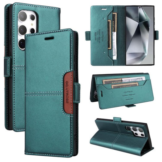 For Samsung Galaxy S25 Ultra 5G GQUTROBE G01 RFID Anti-theft Leather Phone Case(Green)