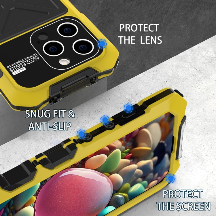 For iPhone 15 Pro Max R-JUST Life Waterproof Dustproof Shockproof Phone Case(Yellow) - iPhone 15 Pro Max Cases by R-JUST | Online Shopping UK | buy2fix