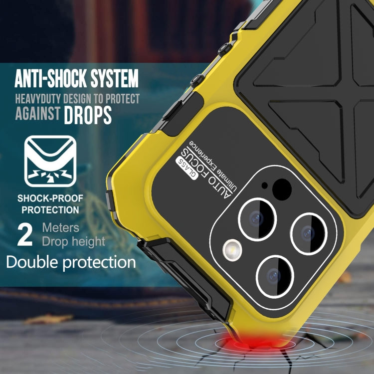 For iPhone 15 Pro Max R-JUST Life Waterproof Dustproof Shockproof Phone Case(Yellow) - iPhone 15 Pro Max Cases by R-JUST | Online Shopping UK | buy2fix