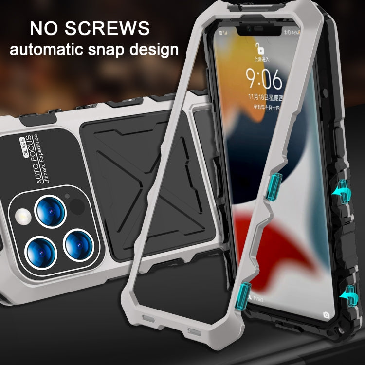 For iPhone 15 Pro Max R-JUST Life Waterproof Dustproof Shockproof Phone Case(Silver) - iPhone 15 Pro Max Cases by R-JUST | Online Shopping UK | buy2fix