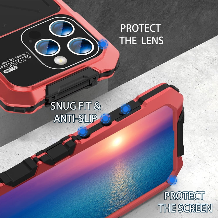 For iPhone 15 Pro R-JUST Life Waterproof Dustproof Shockproof Phone Case(Red) - iPhone 15 Pro Cases by R-JUST | Online Shopping UK | buy2fix