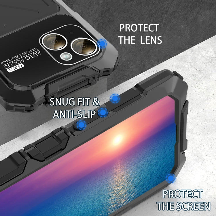 For iPhone 15 Plus R-JUST Life Waterproof Dustproof Shockproof Phone Case(Black) - iPhone 15 Plus Cases by R-JUST | Online Shopping UK | buy2fix