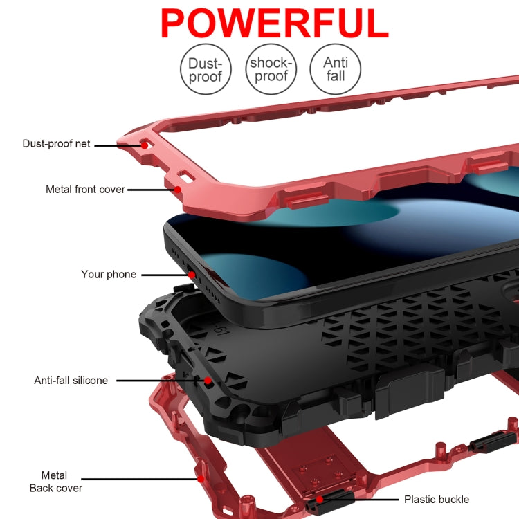 For iPhone 15 Plus R-JUST Life Waterproof Dustproof Shockproof Phone Case(Red) - iPhone 15 Plus Cases by R-JUST | Online Shopping UK | buy2fix