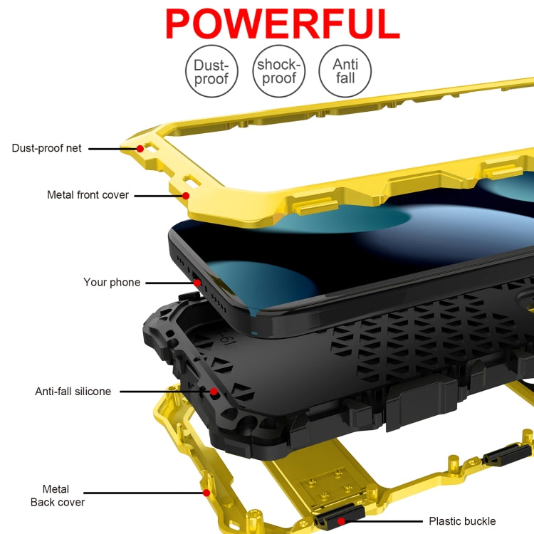 For iPhone 15 Plus R-JUST Life Waterproof Dustproof Shockproof Phone Case(Yellow) - iPhone 15 Plus Cases by R-JUST | Online Shopping UK | buy2fix