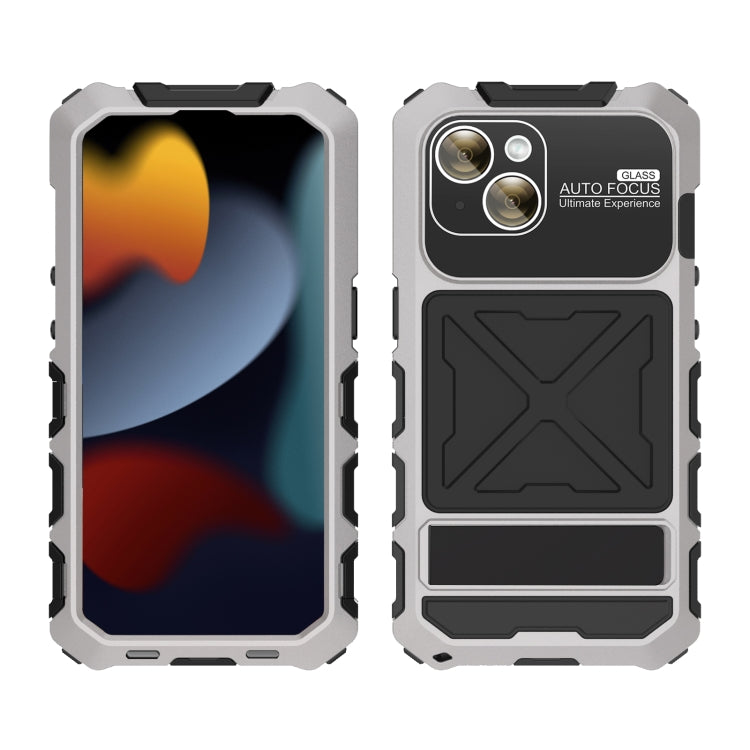 For iPhone 15 Plus R-JUST Life Waterproof Dustproof Shockproof Phone Case(Silver) - iPhone 15 Plus Cases by R-JUST | Online Shopping UK | buy2fix