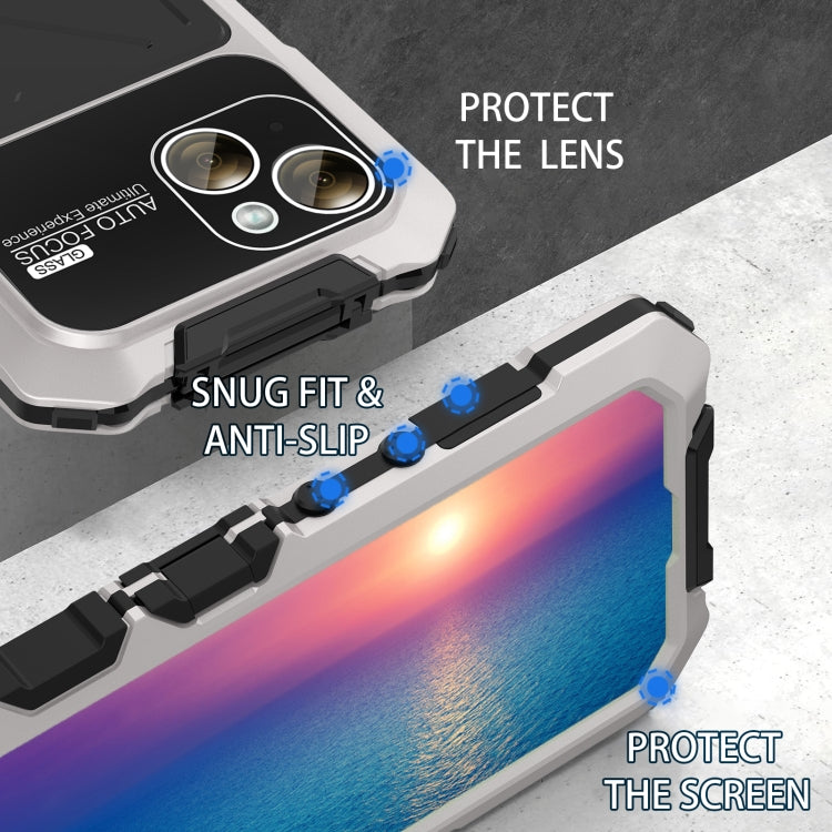 For iPhone 15 Plus R-JUST Life Waterproof Dustproof Shockproof Phone Case(Silver) - iPhone 15 Plus Cases by R-JUST | Online Shopping UK | buy2fix