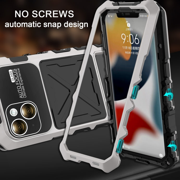 For iPhone 15 Plus R-JUST Life Waterproof Dustproof Shockproof Phone Case(Silver) - iPhone 15 Plus Cases by R-JUST | Online Shopping UK | buy2fix