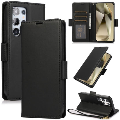 For Samsung Galaxy S25 Ultra 5G Side Buckle RFID Anti-theft Leather Phone Case(Black) by buy2fix