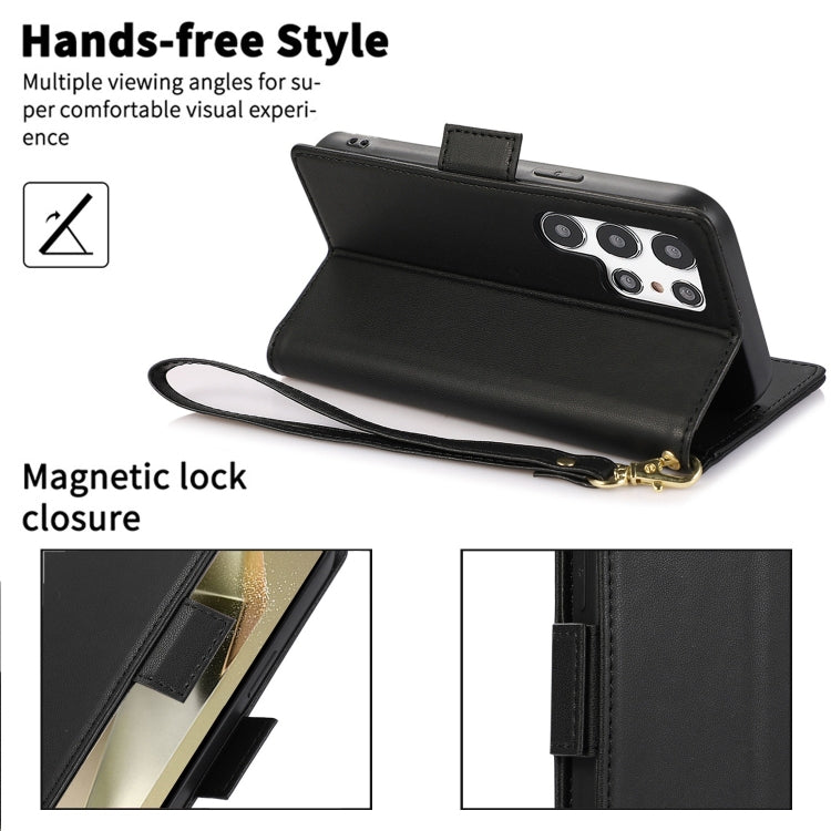 For Samsung Galaxy S25 Ultra 5G Side Buckle RFID Anti-theft Leather Phone Case(Black) by buy2fix