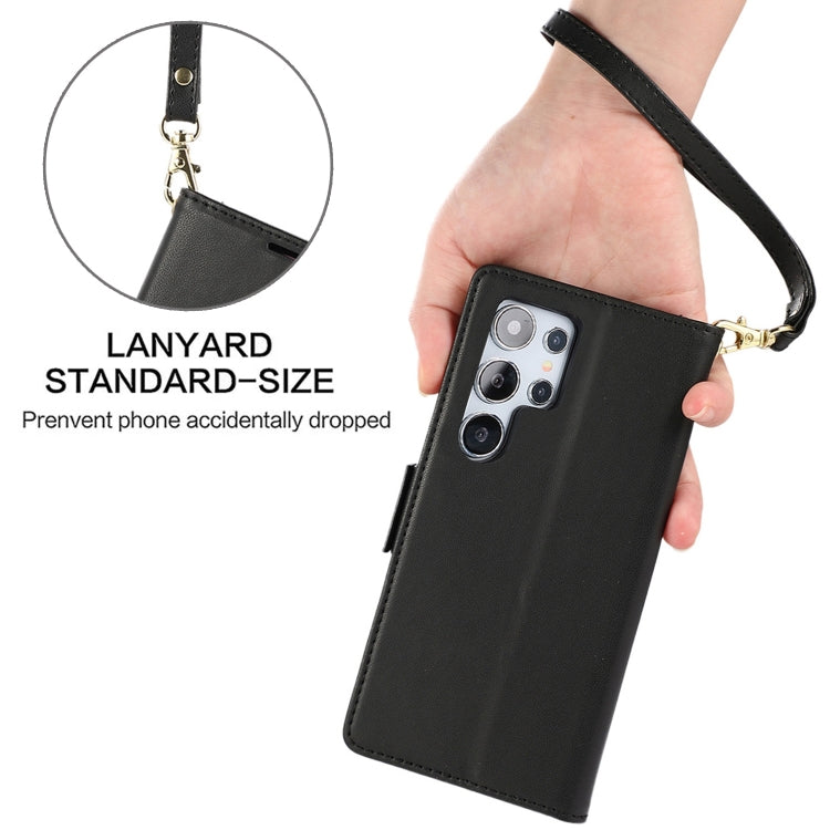 For Samsung Galaxy S25 Ultra 5G Side Buckle RFID Anti-theft Leather Phone Case(Black) by buy2fix