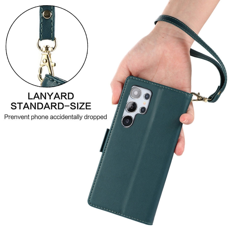For Samsung Galaxy S25 Ultra 5G Side Buckle RFID Anti-theft Leather Phone Case(Green) by buy2fix