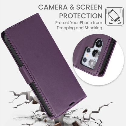 For Samsung Galaxy S25 Ultra 5G Side Buckle RFID Anti-theft Leather Phone Case(Dark Purple) by buy2fix