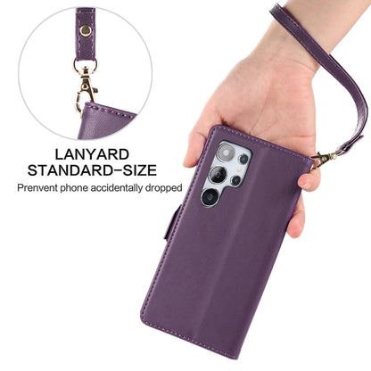 For Samsung Galaxy S25 Ultra 5G Side Buckle RFID Anti-theft Leather Phone Case(Dark Purple) by buy2fix