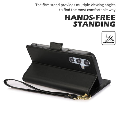 For Samsung Galaxy S25 / S24 5G Side Buckle RFID Anti-theft Leather Phone Case(Black) by buy2fix