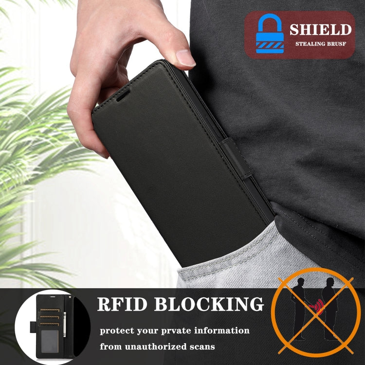 For Samsung Galaxy S25 / S24 5G Side Buckle RFID Anti-theft Leather Phone Case(Black) by buy2fix