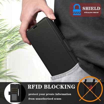 For Samsung Galaxy S25 / S24 5G Side Buckle RFID Anti-theft Leather Phone Case(Black) by buy2fix