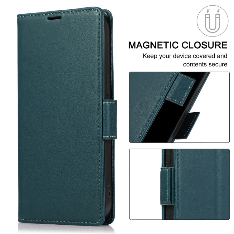 For Samsung Galaxy S25 / S24 5G Side Buckle RFID Anti-theft Leather Phone Case(Green) by buy2fix