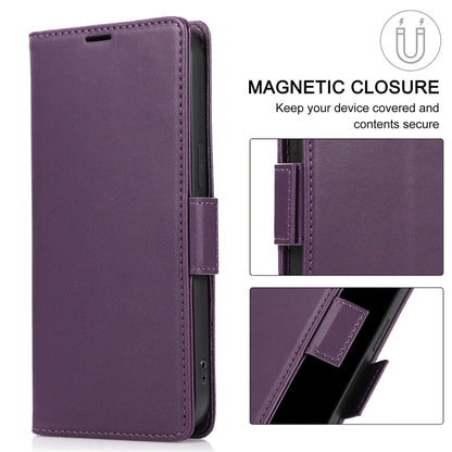 For Samsung Galaxy S25 / S24 5G Side Buckle RFID Anti-theft Leather Phone Case(Dark Purple) by buy2fix
