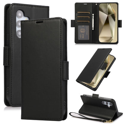 For Samsung Galaxy S25+ / S24+ 5G Side Buckle RFID Anti-theft Leather Phone Case(Black) by buy2fix